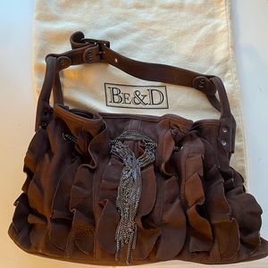 SOLD BE & D Chocolate Brown Ruffle Bag